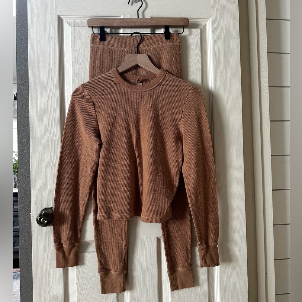 SKIMS Waffle Set in Ochre